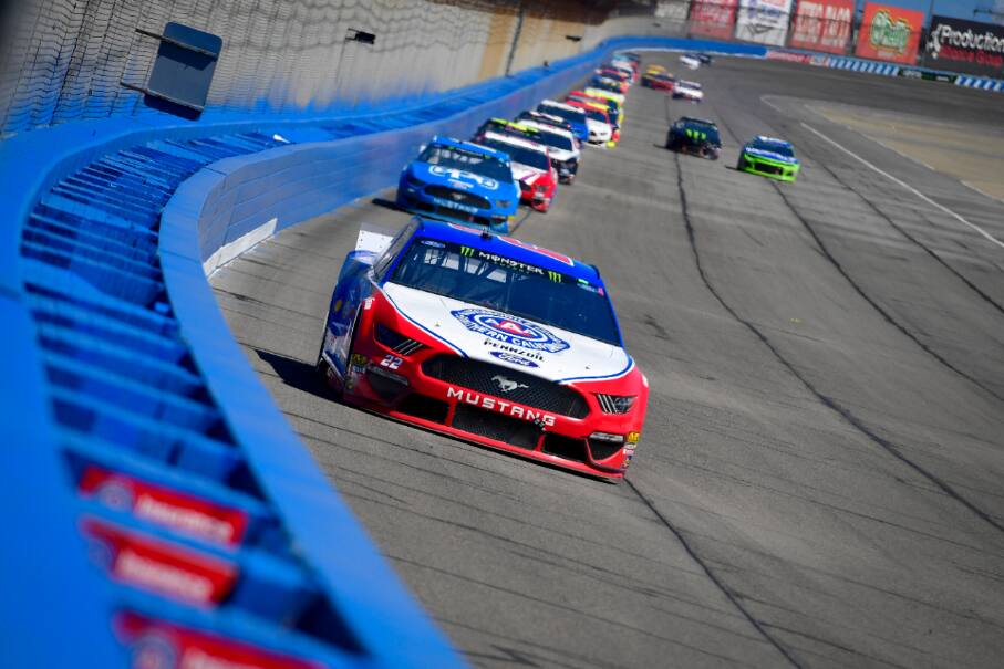 Team Penske’s Joey Logano led the charge in second place. Team Penske’s Joey Logano led the charge in second place.